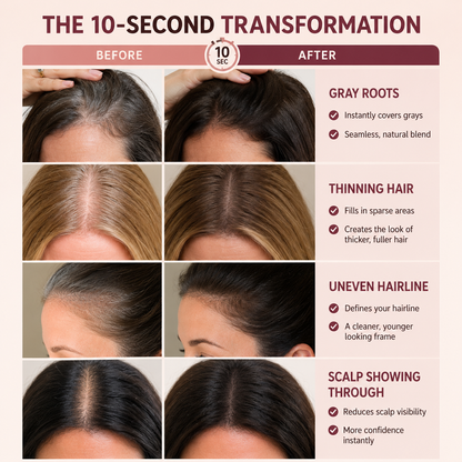 Airwhop® 10-Second Hair Concealer  Cover Grays • Fill Thin Areas • Perfect Your Hairline