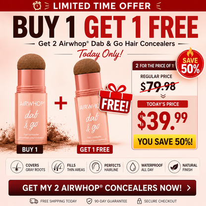 Airwhop® 10-Second Hair Concealer  Cover Grays • Fill Thin Areas • Perfect Your Hairline