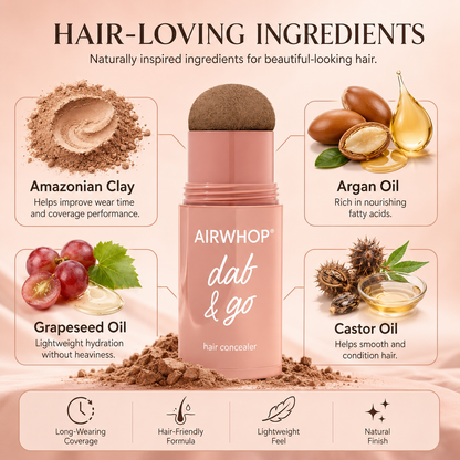 Airwhop® 10-Second Hair Concealer  Cover Grays • Fill Thin Areas • Perfect Your Hairline