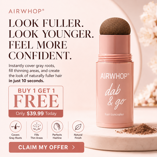 Airwhop® 10-Second Hair Concealer  Cover Grays • Fill Thin Areas • Perfect Your Hairline